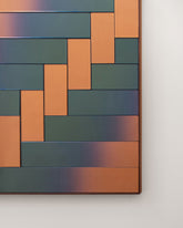 Closeup details of the Bower Studios Lattice Mirror 3 on light color background.