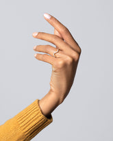 Gold White Diamond High Tide Band on model.