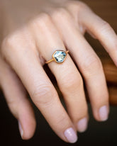 Geyser Purple Sapphire Ring 003 on model.