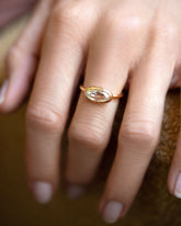 Gusher Diamond Ring 019 on model.