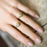 product_details::Diamond Grand Level Ring and Diamond Level Ring on model.