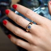 product_details::Many Ways Ring on model.