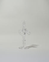 Silje Lindrup Two Glass Candle Holder on light color background.