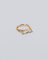 View from the side of the Elara Ring on light color background.