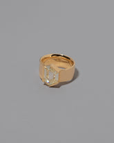 View from the side of the Wrap Ring on grey color background.