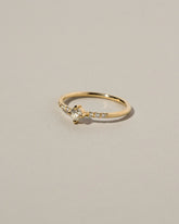 Mini Compass Rose Ring on light color background.