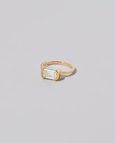 View from the side of the Two of Hearts Ring on light color background.