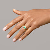 product_details::Sleeping Figure Ring on model.