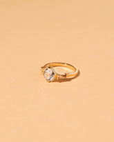 Lavender Spinel with Diamond Pavé Ring on light color background.