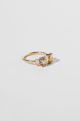 Castor & Pollux Ring on light color background.