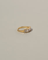 Five Triangle Ring - Blue Chalcedony on light color background.