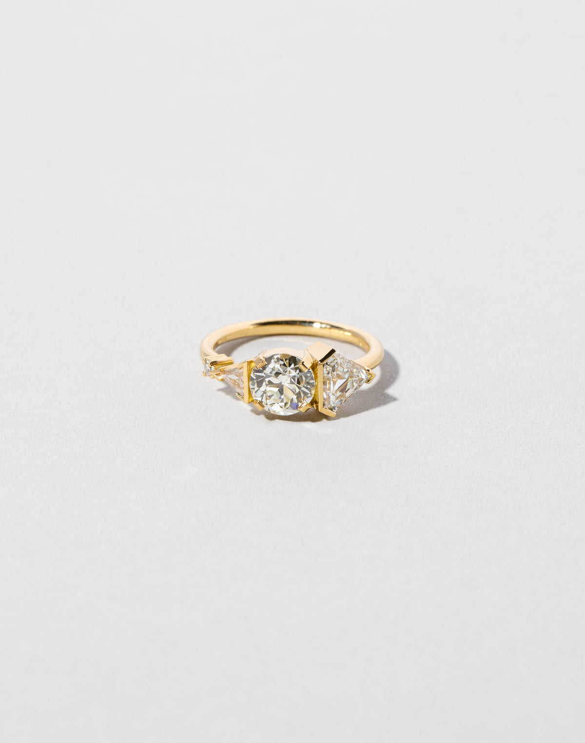 Old European Cut Diamond Line Cluster Ring