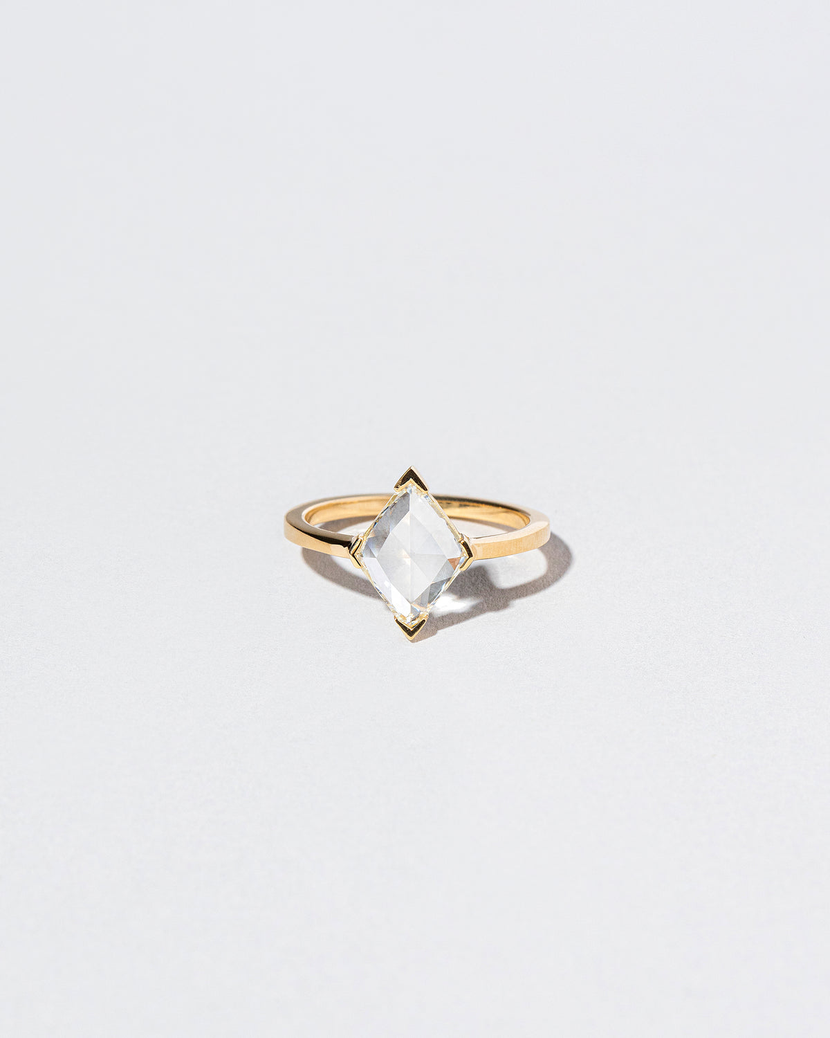 Rose Cut Lozenge Diamond Solitaire front facing