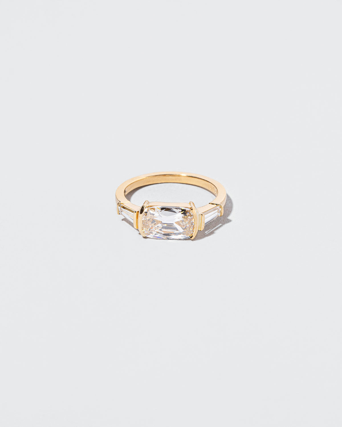 Old Mine Cut Diamond Line Cluster Ring front facing