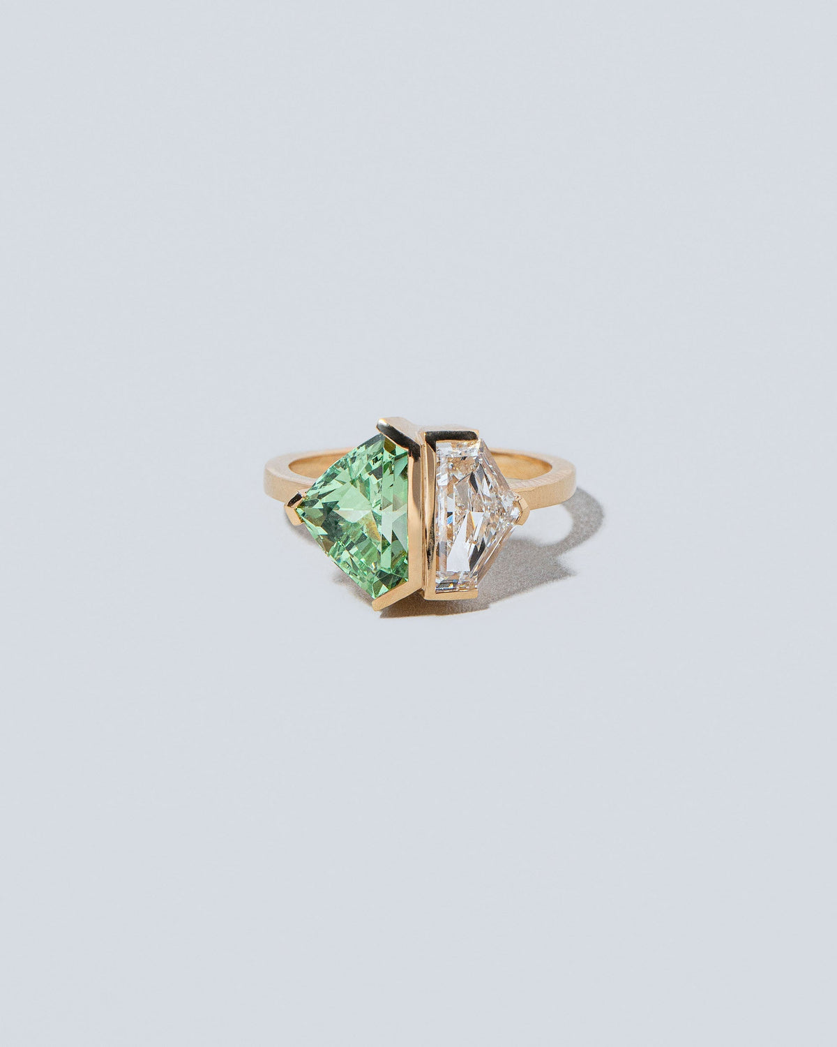 Shield Cut Diamond & Garnet Ring