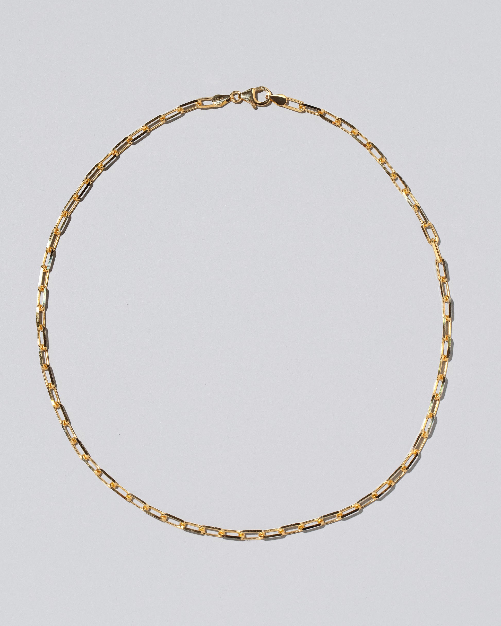 3.5mm Beveled Oval Chain Necklace on light color background.