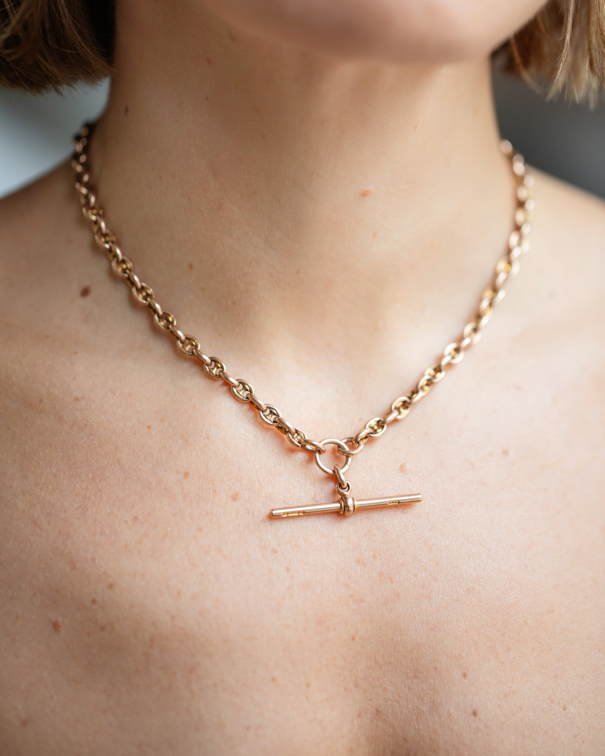 Vintage Albert Watch Chain on model.