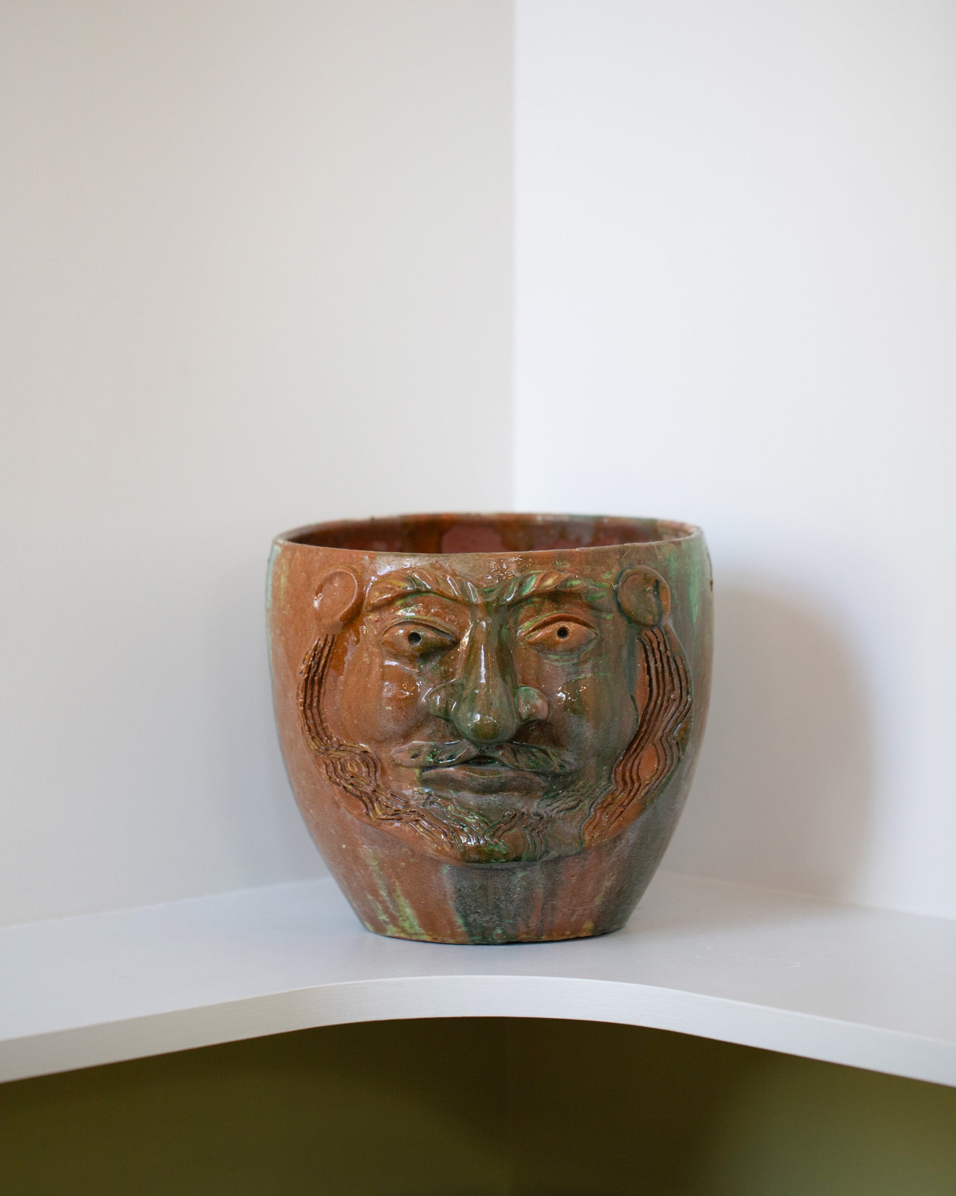 Apotropaia Extra Large Head Pot Two on light color background.