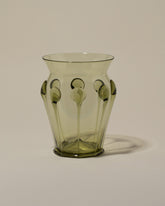 Bollenglass Design Green Drip Vase on light color background.