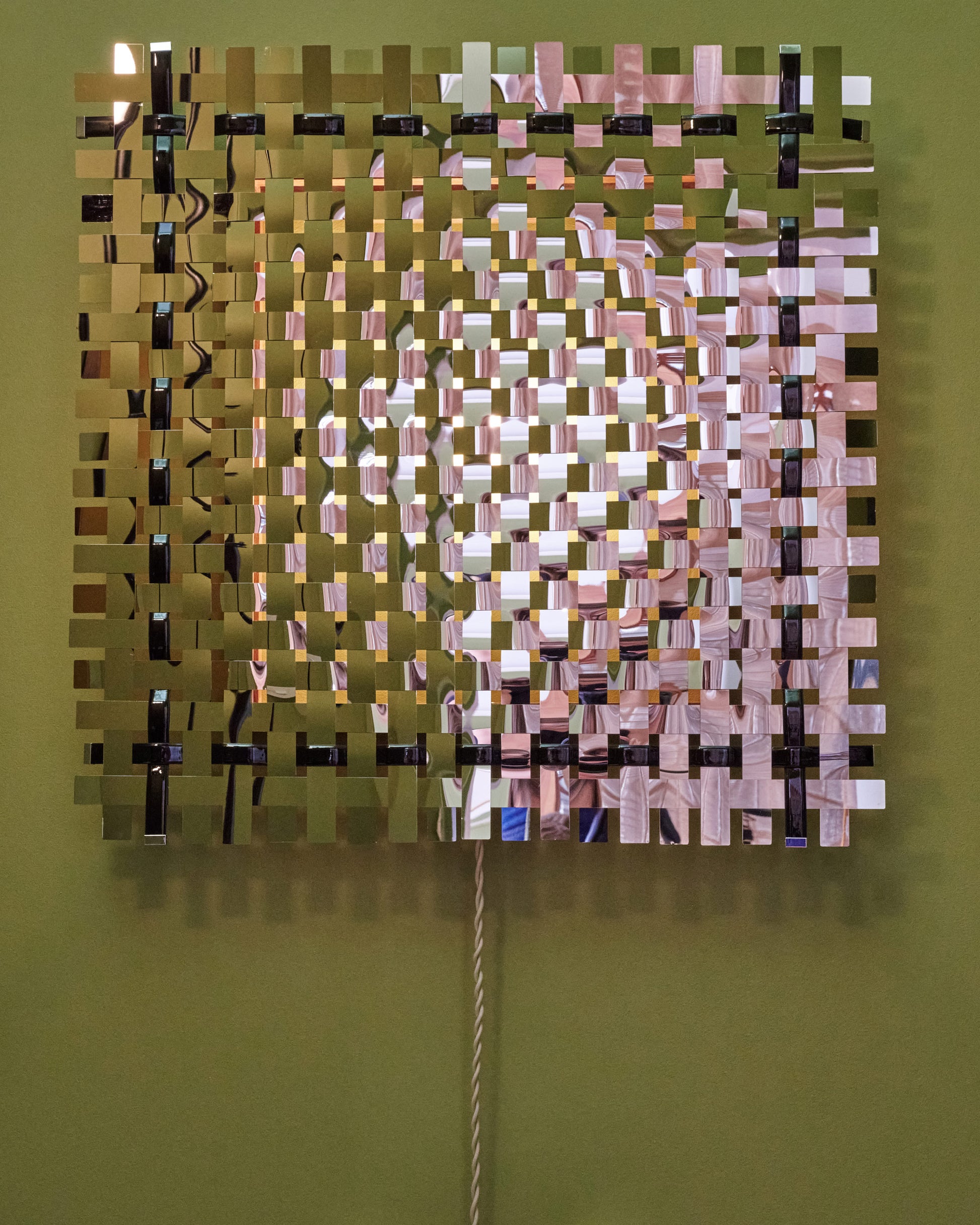 Styled image of the Bower Studios Woven Mirror I.