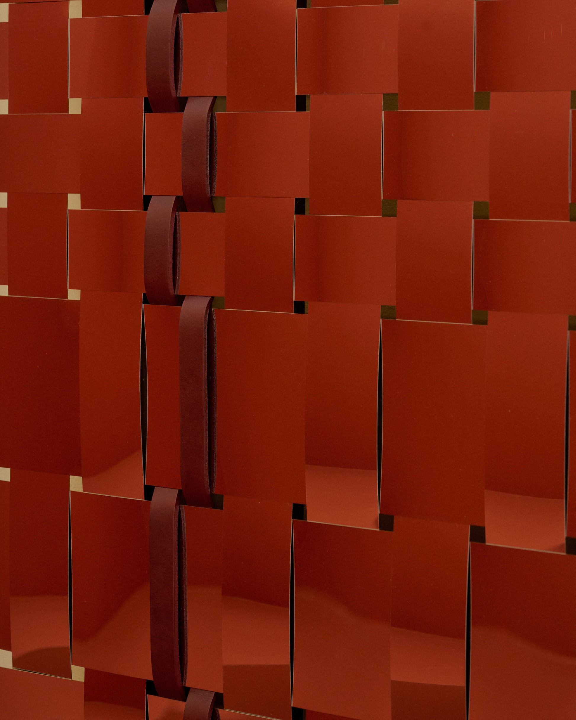 Closeup details of the Bower Studios Woven Mirror IV.