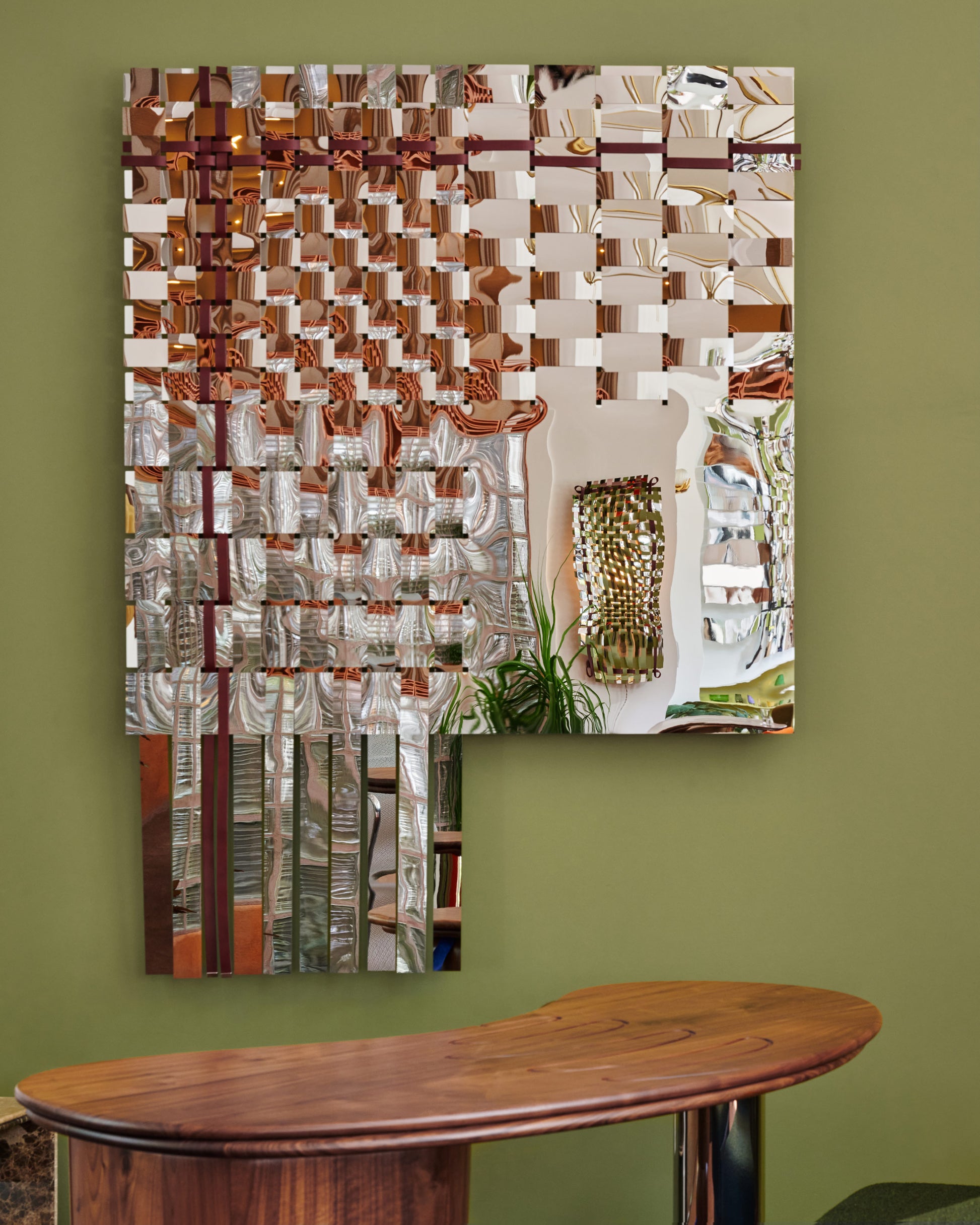 Styled image of the Bower Studios Woven Mirror IV.