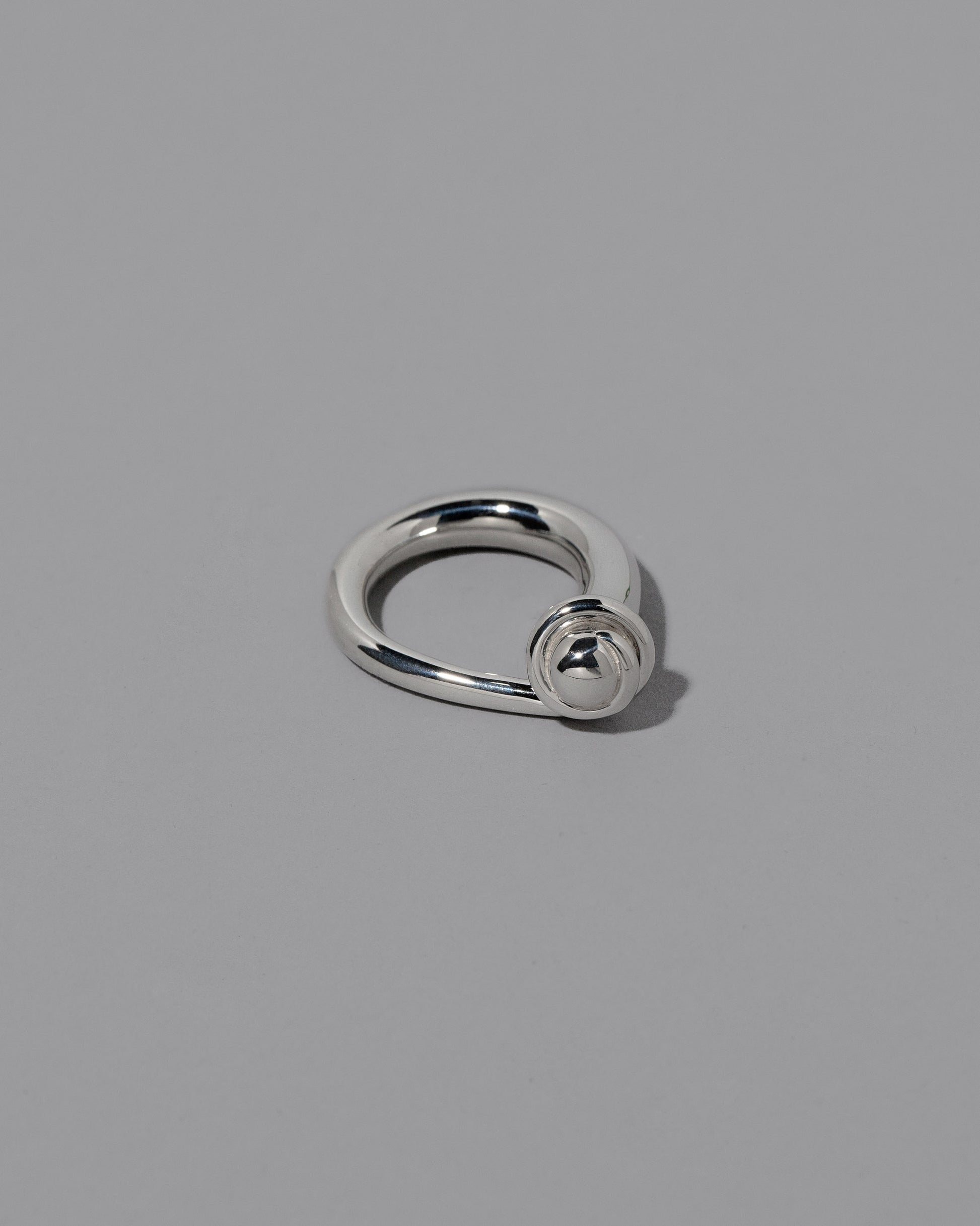 CRZM Sterling Silver Boulder Ring on light color background.