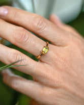 Brown Diamond Courtship Ring on model.