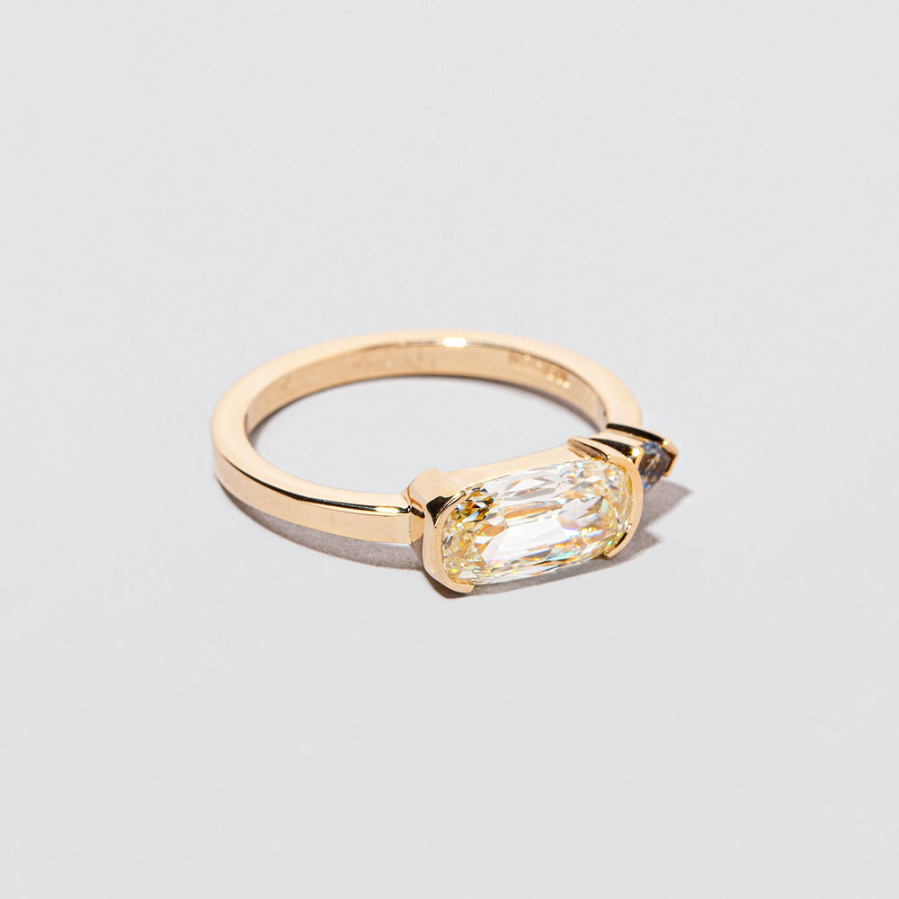 product_details::Closeup details of the Front & Center Ring on light color background.