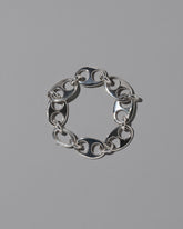 CRZM Sterling Silver Yuba Bracelet on light color background.