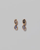 Gusher Blue Sapphire Drop Earrings 001 on light color background.