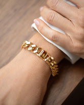 Identity Chain Bicolor Chrysoberyl Bracelet 001 on model.