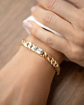 Identity Chain Bicolor Tanzanite Bracelet 002 on model.