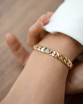 Identity Chain Bicolor Tanzanite Bracelet 002 on model.