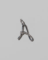 CRZM Large Letter A Charm set in sterling silver on light color background.