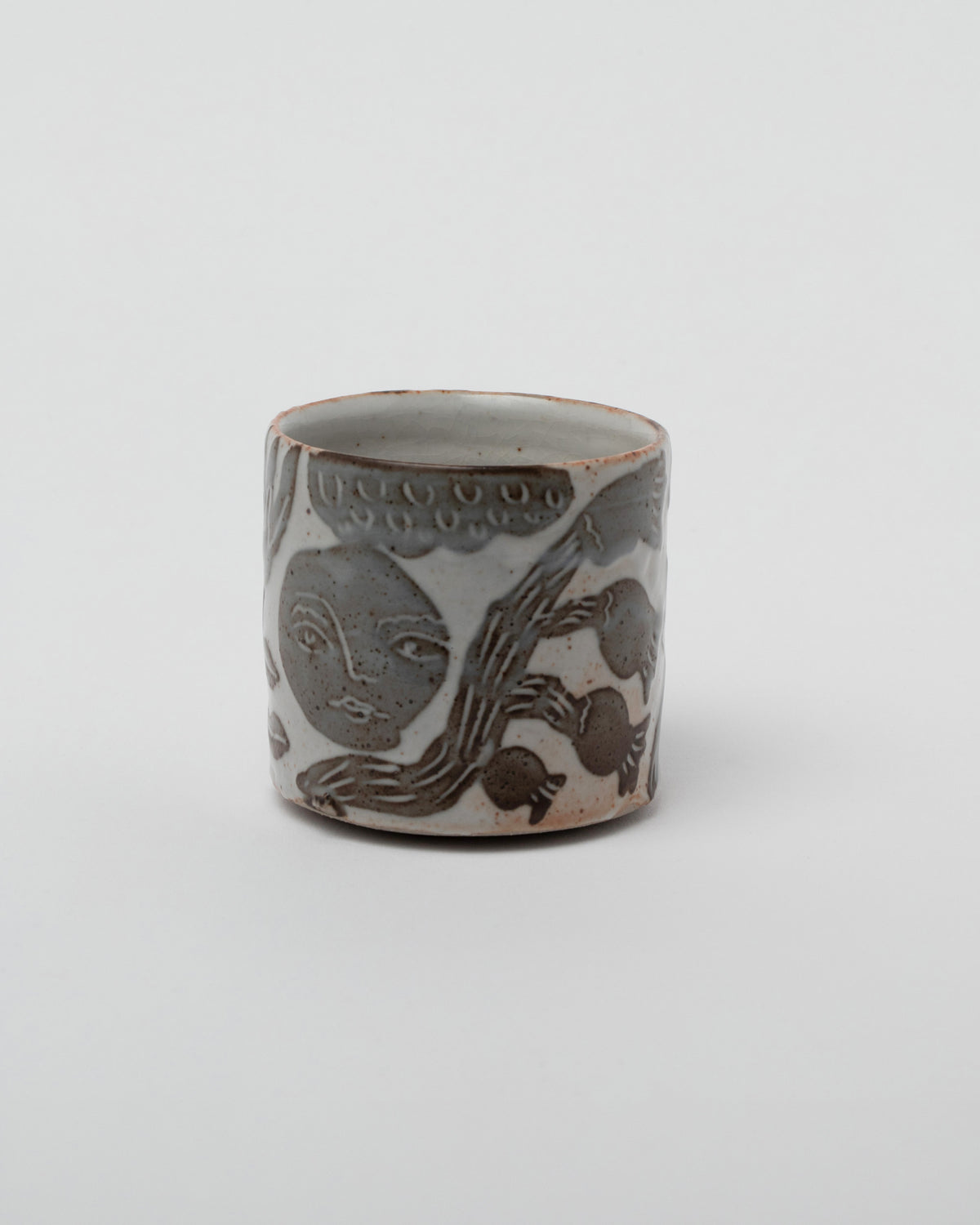 Maggie Boyd Four Shino Tea Bowl on light color background.
