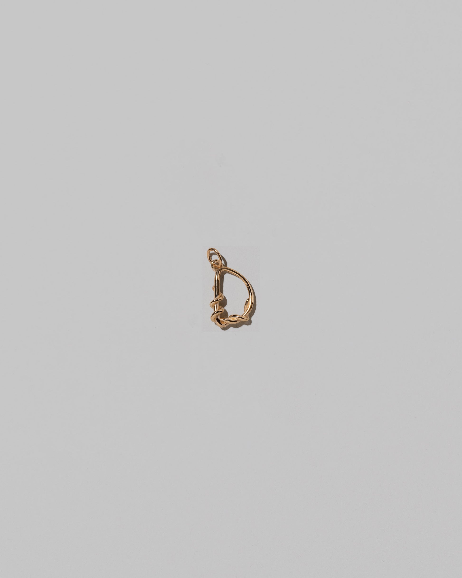 CRZM Mini Letter D set in solid gold on light color background.