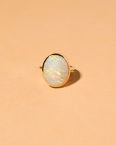 Australian Opal Ring on light color background.