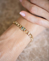 Identity Chain Bicolor Sapphire Bracelet 003 on model.