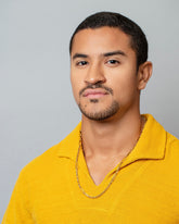 Long Loop Chain Necklace on male model.