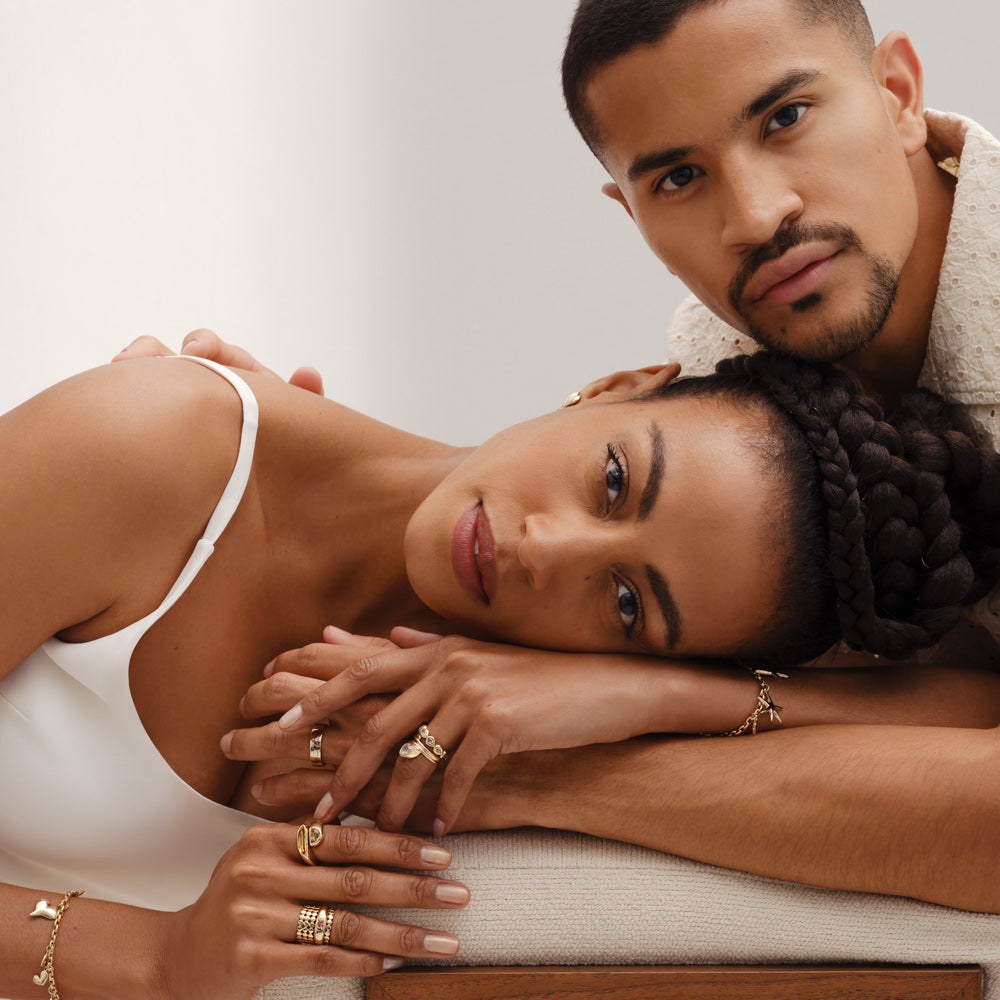 product_details::Styled image of models wearing jewelry from the Cut-Outs Collection.