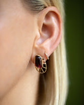 Lycaste Earrings on model.
