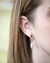 Tricopilia Earrings on model.