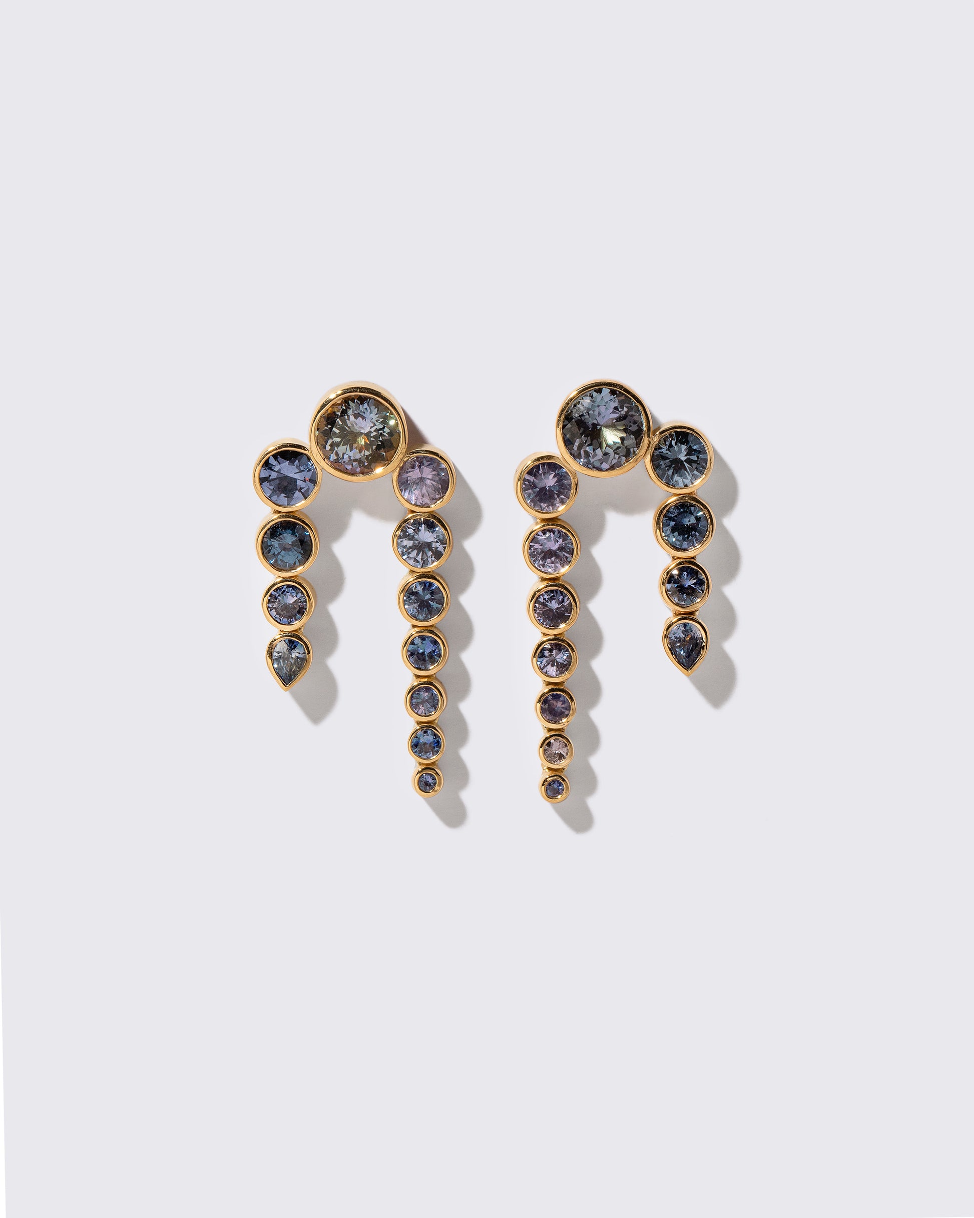 Passiflora Earrings on light color background.