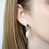 product_details::Convallaria Earrings on model.