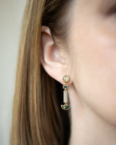 Nigella Earrings on model.