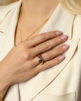 Styled image of model wearing the Joy of Life Ring.
