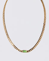 Identity Chain Bicolor Garnet Necklace 001 on light color background.