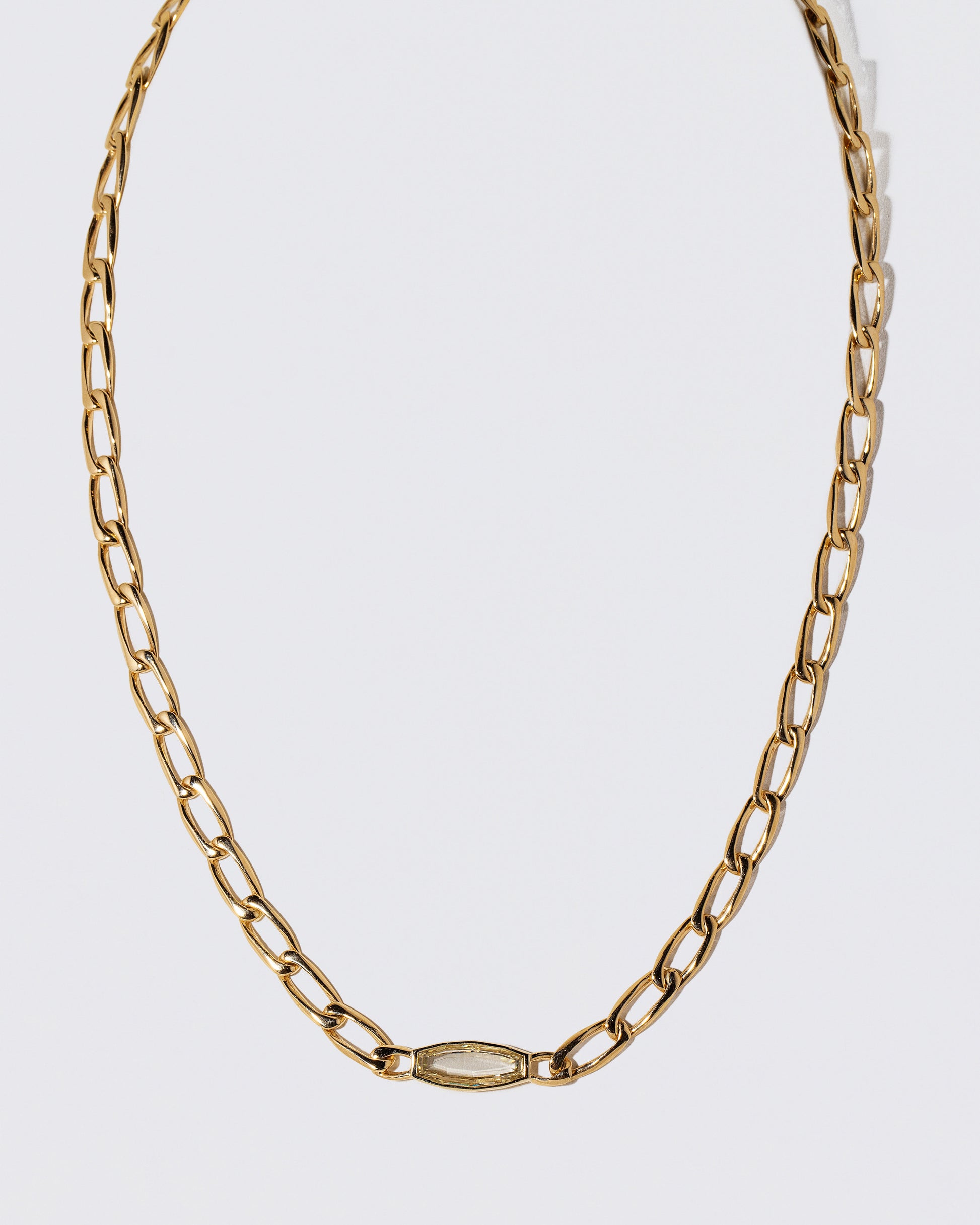 Identity Chain Diamond Necklace 002 on light color background.