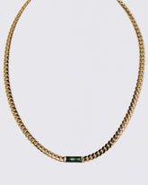 Identity Chain Bicolor Sapphire Necklace 001 on light color background.